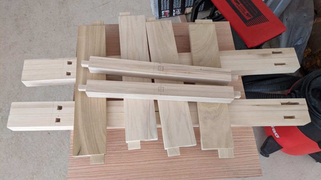Mortises & tenons cut for the majority of the pieces