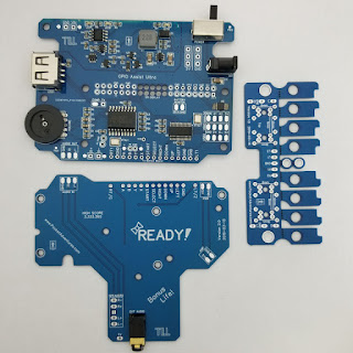 GPIO Assist Ultra kit from Pcket Adventures. Kit consists of three blue circuit boards.