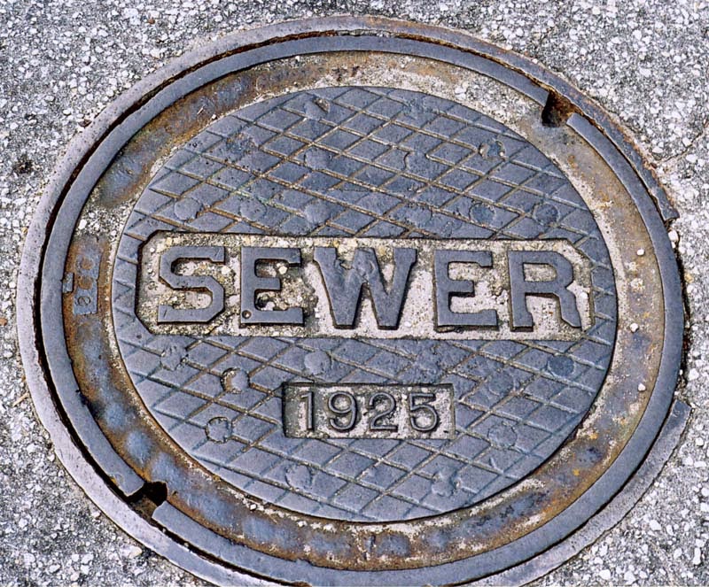 A sewer grate